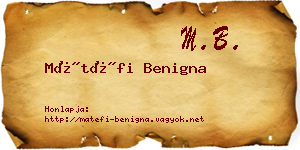 Mátéfi Benigna névjegykártya